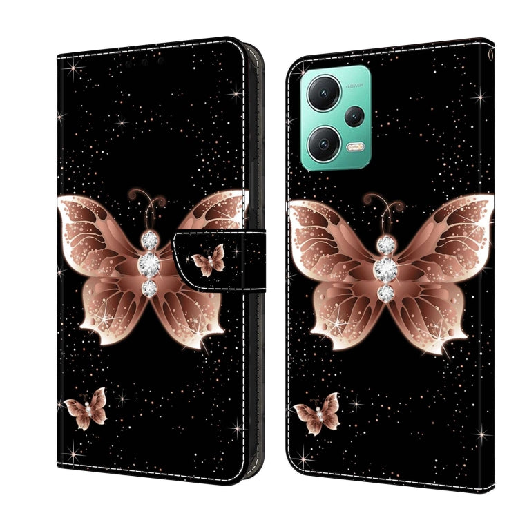For Xiaomi Redmi Note 12 5G Global / Poco X5 Crystal 3D Shockproof Protective Leather Phone Case(Pink Diamond Butterfly) - free shipping - PMC TechLife - Order now!
