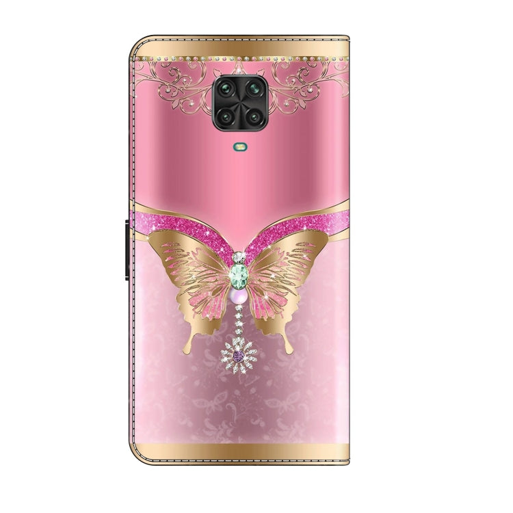 For Xiaomi Redmi Note 9 Pro Crystal 3D Shockproof Protective Leather Phone Case(Pink Bottom Butterfly) - free shipping - PMC TechLife - Order now!