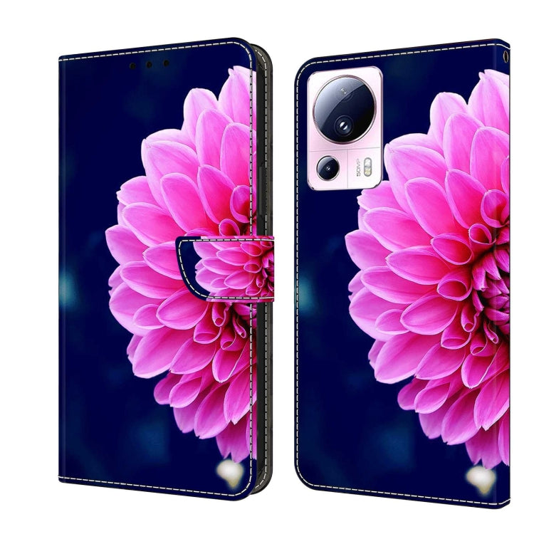 For Xiaomi 13 Lite Crystal 3D Shockproof Protective Leather Phone Case(Pink Petals) - free shipping - PMC TechLife - Order now!