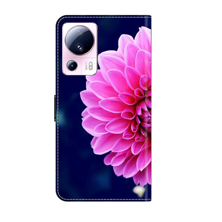 For Xiaomi 13 Lite Crystal 3D Shockproof Protective Leather Phone Case(Pink Petals) - free shipping - PMC TechLife - Order now!