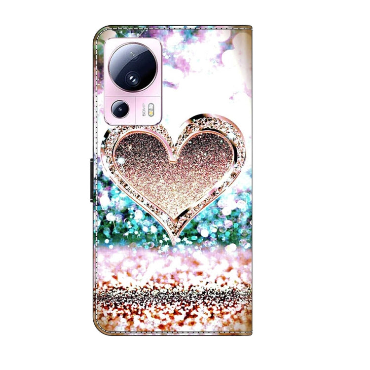 For Xiaomi 13 Lite Crystal 3D Shockproof Protective Leather Phone Case(Pink Diamond Heart) - free shipping - PMC TechLife - Order now!