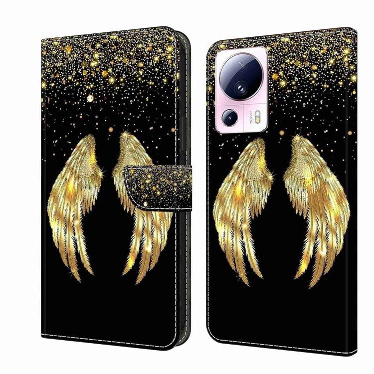 For Xiaomi 13 Lite Crystal 3D Shockproof Protective Leather Phone Case(Golden Wings) - free shipping - PMC TechLife - Order now!