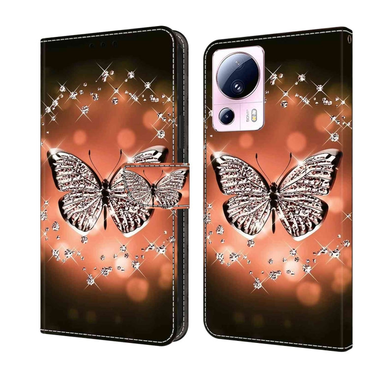 For Xiaomi 13 Lite Crystal 3D Shockproof Protective Leather Phone Case(Crystal Butterfly) - free shipping - PMC TechLife - Order now!