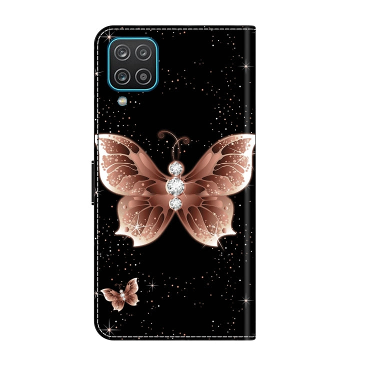 For Samsung Galaxy A12 4G / 5G Crystal 3D Shockproof Protective Leather Phone Case(Pink Diamond Butterfly) - free shipping - PMC TechLife - Order now!