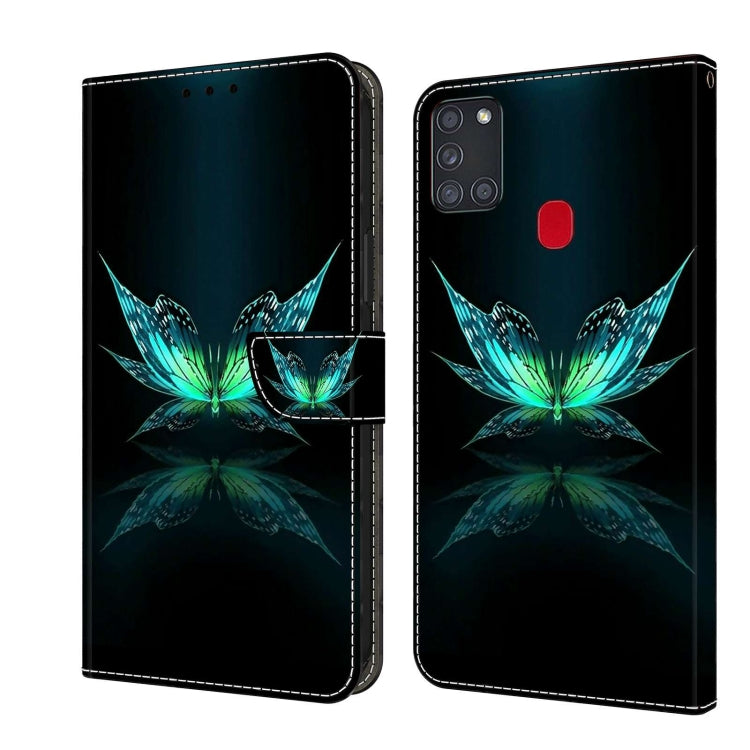 For Samsung Galaxy A21s Crystal 3D Shockproof Protective Leather Phone Case(Reflection Dutterfly) - free shipping - PMC TechLife - Order now!