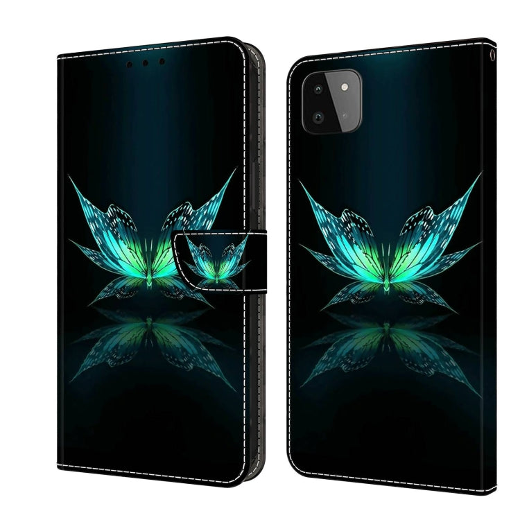 For Samsung Galaxy A22 5G Crystal 3D Shockproof Protective Leather Phone Case(Reflection Dutterfly) - free shipping - PMC TechLife - Order now!