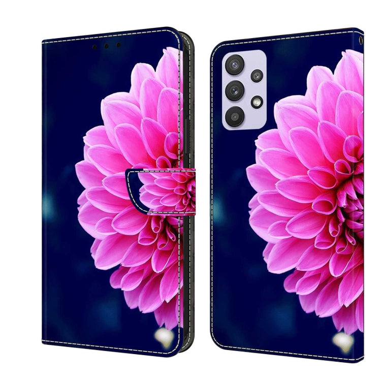 For Samsung Galaxy A32 5G Crystal 3D Shockproof Protective Leather Phone Case(Pink Petals) - free shipping - PMC TechLife - Order now!