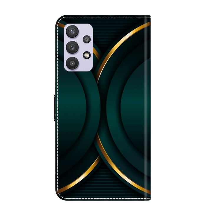 For Samsung Galaxy A32 5G Crystal 3D Shockproof Protective Leather Phone Case(Gold Outline) - free shipping - PMC TechLife - Order now!