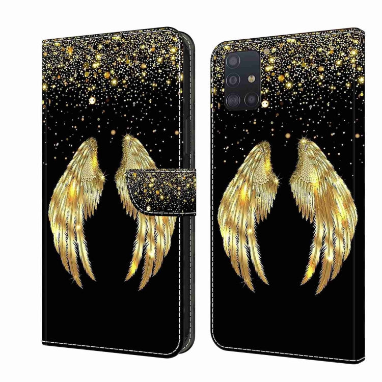 For Samsung Galaxy A51 4G Crystal 3D Shockproof Protective Leather Phone Case(Golden Wings) - free shipping - PMC TechLife - Order now!