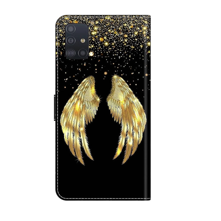 For Samsung Galaxy A51 4G Crystal 3D Shockproof Protective Leather Phone Case(Golden Wings) - free shipping - PMC TechLife - Order now!