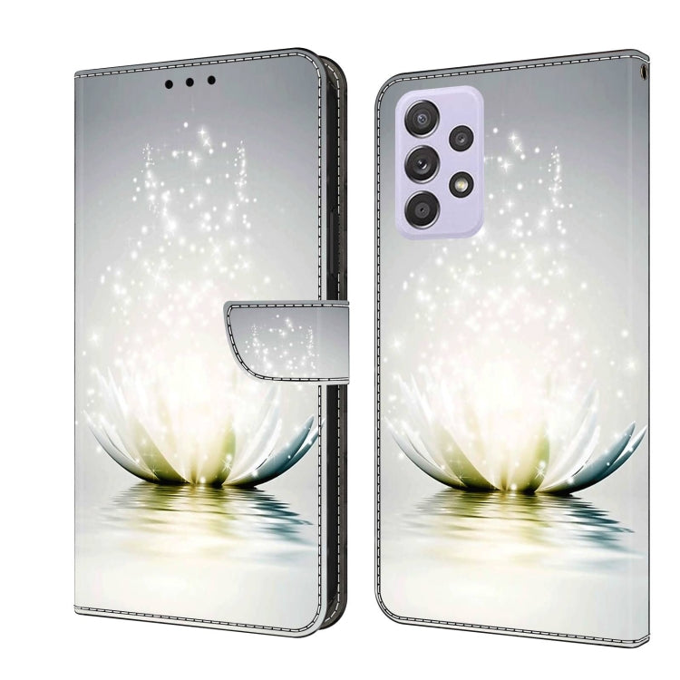 For Samsung Galaxy A52 / A52s 5G Crystal 3D Shockproof Protective Leather Phone Case(Light Lotus) - free shipping - PMC TechLife - Order now!