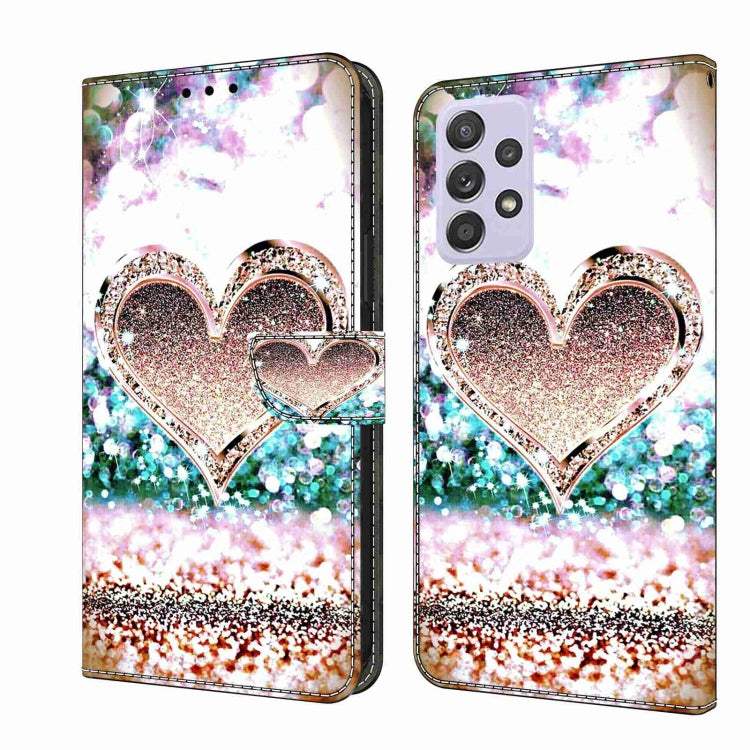 For Samsung Galaxy A52 / A52s 5G Crystal 3D Shockproof Protective Leather Phone Case(Pink Diamond Heart) - free shipping - PMC TechLife - Order now!