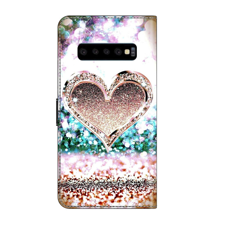 For Samsung Galaxy S10 Crystal 3D Shockproof Protective Leather Phone Case(Pink Diamond Heart) - free shipping - PMC TechLife - Order now!