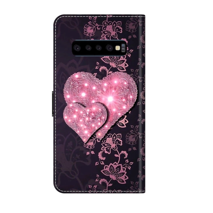 For Samsung Galaxy S10 Crystal 3D Shockproof Protective Leather Phone Case(Lace Love) - free shipping - PMC TechLife - Order now!