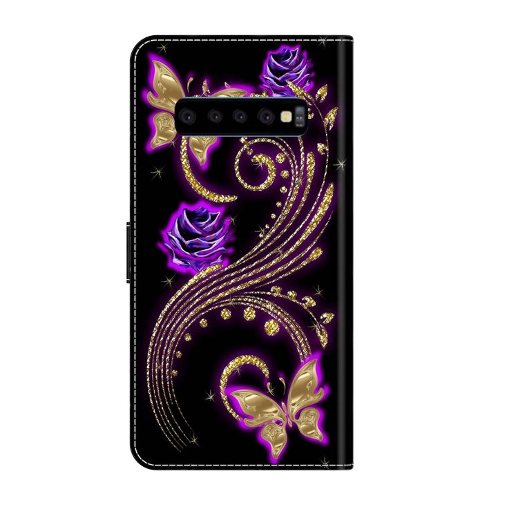 For Samsung Galaxy S10 Crystal 3D Shockproof Protective Leather Phone Case(Purple Flower Butterfly) - free shipping - PMC TechLife - Order now!
