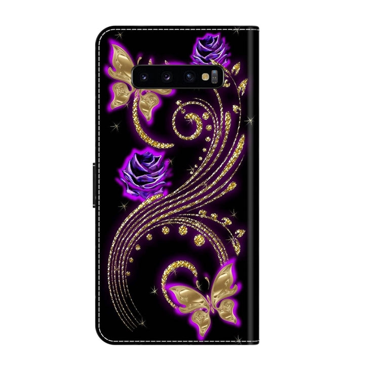 For Samsung Galaxy S10+ Crystal 3D Shockproof Protective Leather Phone Case(Purple Flower Butterfly) - free shipping - PMC TechLife - Order now!