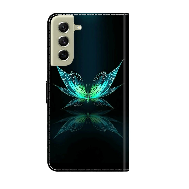 For Samsung Galaxy S21 FE 5G Crystal 3D Shockproof Protective Leather Phone Case(Reflection Dutterfly) - free shipping - PMC TechLife - Order now!