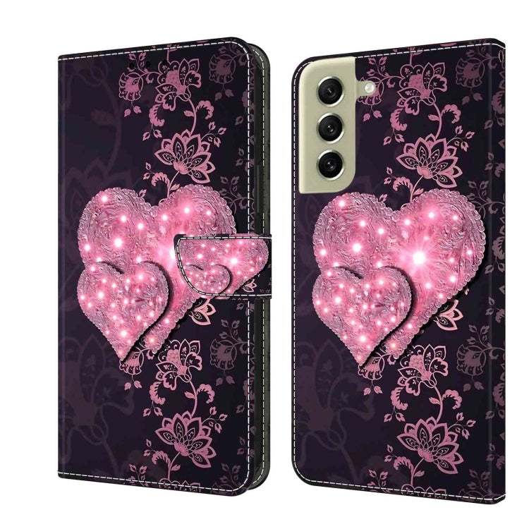 For Samsung Galaxy S21 FE 5G Crystal 3D Shockproof Protective Leather Phone Case(Lace Love) - free shipping - PMC TechLife - Order now!