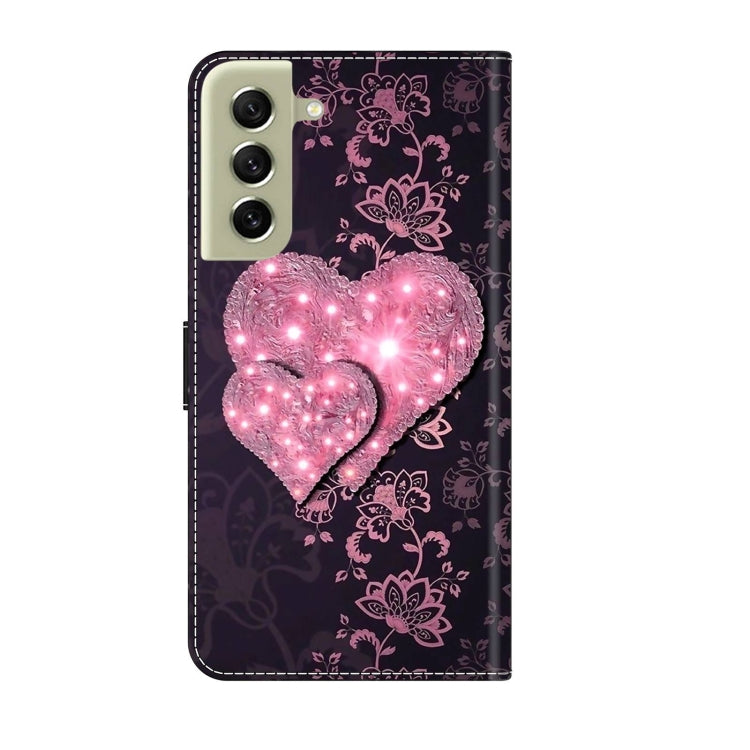 For Samsung Galaxy S21 FE 5G Crystal 3D Shockproof Protective Leather Phone Case(Lace Love) - free shipping - PMC TechLife - Order now!