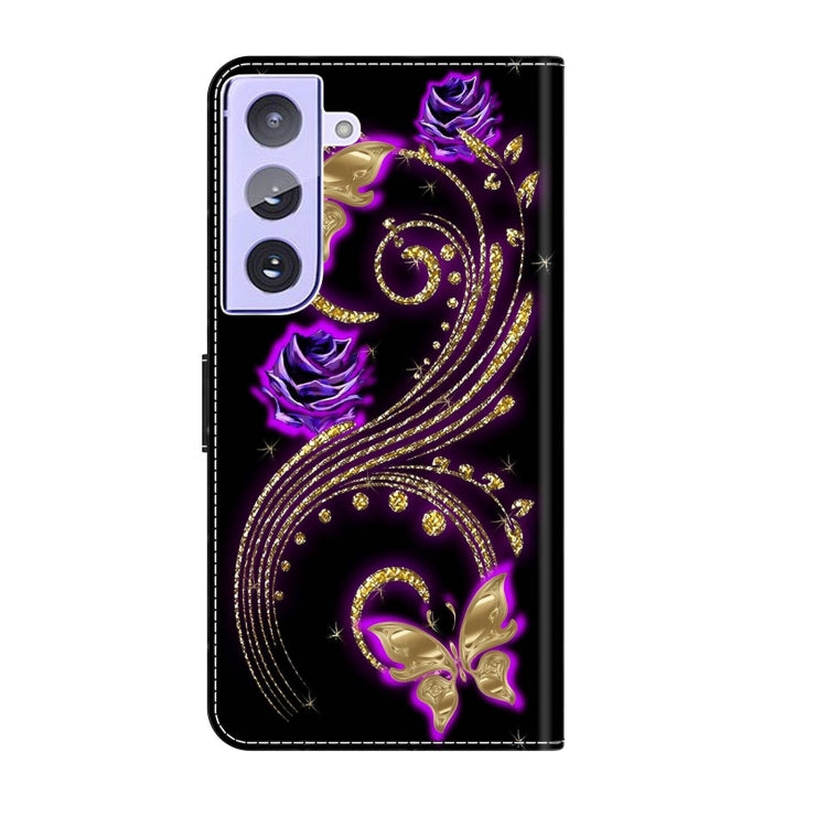 For Samsung Galaxy S21+ Crystal 3D Shockproof Protective Leather Phone Case(Purple Flower Butterfly) - free shipping - PMC TechLife - Order now!