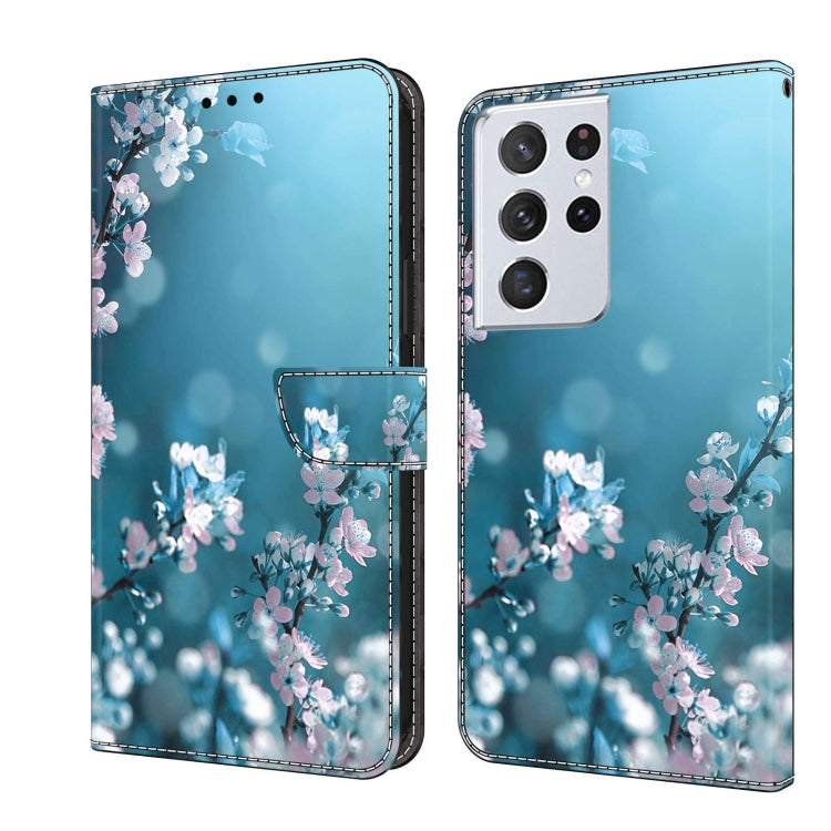 For Samsung Galaxy S21 Ultra Crystal 3D Shockproof Protective Leather Phone Case(Plum Flower) - free shipping - PMC TechLife - Order now!