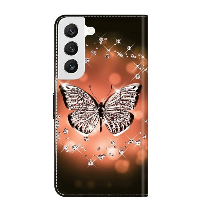 For Samsung Galaxy S22 Crystal 3D Shockproof Protective Leather Phone Case(Crystal Butterfly) - free shipping - PMC TechLife - Order now!