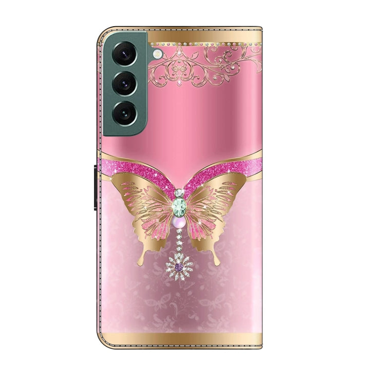For Samsung Galaxy S22+ Crystal 3D Shockproof Protective Leather Phone Case(Pink Bottom Butterfly) - free shipping - PMC TechLife - Order now!
