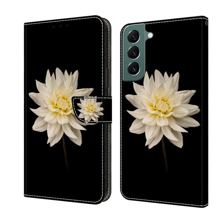 For Samsung Galaxy S22+ Crystal 3D Shockproof Protective Leather Phone Case(White Flower) - free shipping - PMC TechLife - Order now!