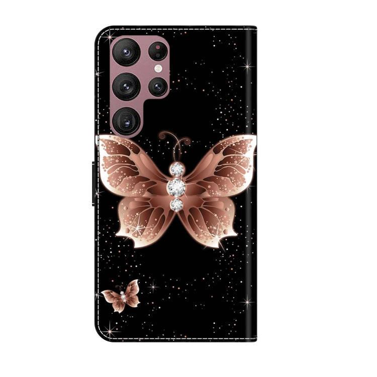 For Samsung Galaxy S22 Ultra Crystal 3D Shockproof Protective Leather Phone Case(Pink Diamond Butterfly) - free shipping - PMC TechLife - Order now!