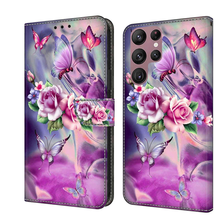For Samsung Galaxy S22 Ultra Crystal 3D Shockproof Protective Leather Phone Case(Butterfly) - free shipping - PMC TechLife - Order now!