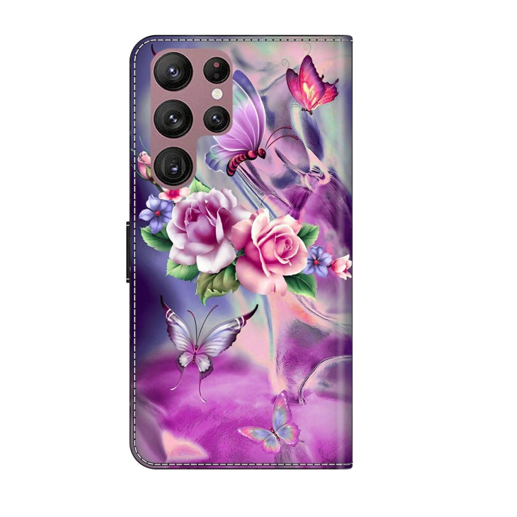 For Samsung Galaxy S22 Ultra Crystal 3D Shockproof Protective Leather Phone Case(Butterfly) - free shipping - PMC TechLife - Order now!