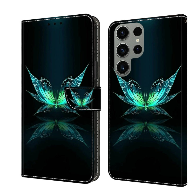 For Samsung Galaxy S23 Ultra Crystal 3D Shockproof Protective Leather Phone Case(Reflection Dutterfly) - free shipping - PMC TechLife - Order now!