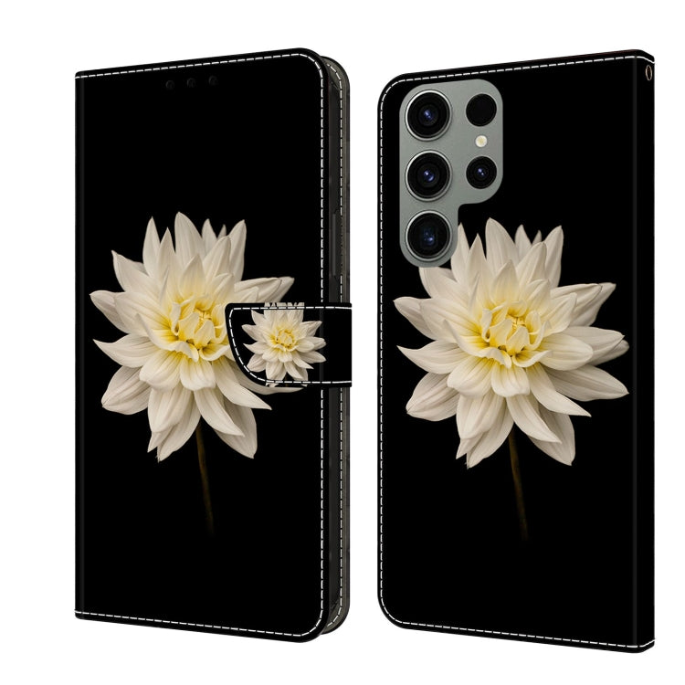 For Samsung Galaxy S23 Ultra Crystal 3D Shockproof Protective Leather Phone Case(White Flower) - free shipping - PMC TechLife - Order now!
