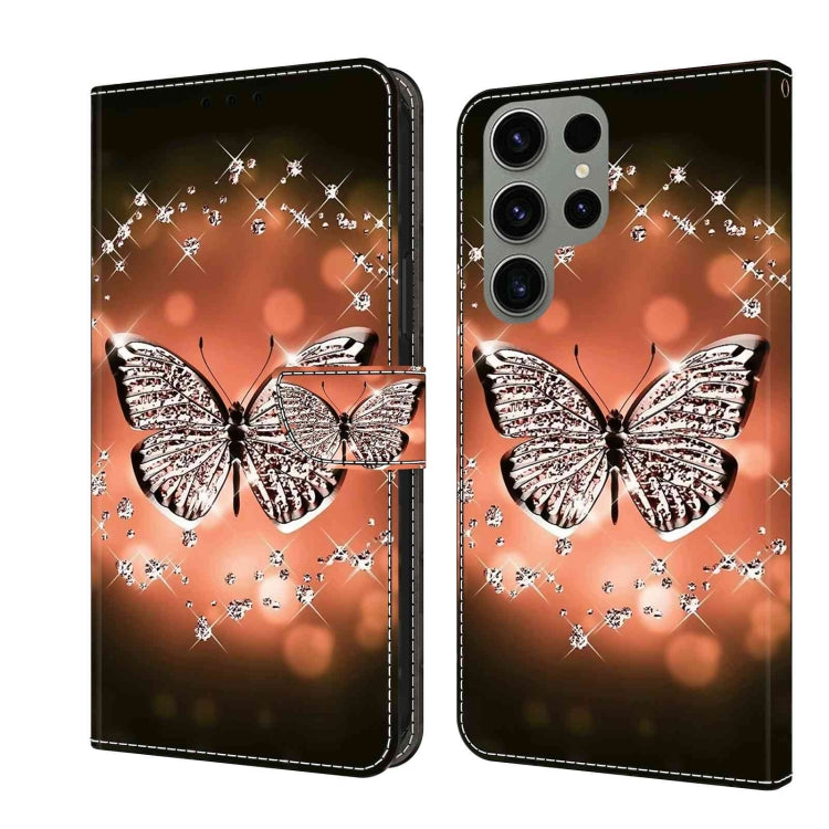 For Samsung Galaxy S23 Ultra Crystal 3D Shockproof Protective Leather Phone Case(Crystal Butterfly) - free shipping - PMC TechLife - Order now!