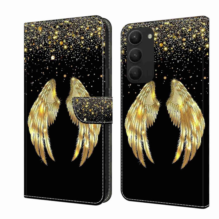 For Samsung Galaxy S23+ Crystal 3D Shockproof Protective Leather Phone Case(Golden Wings) - free shipping - PMC TechLife - Order now!