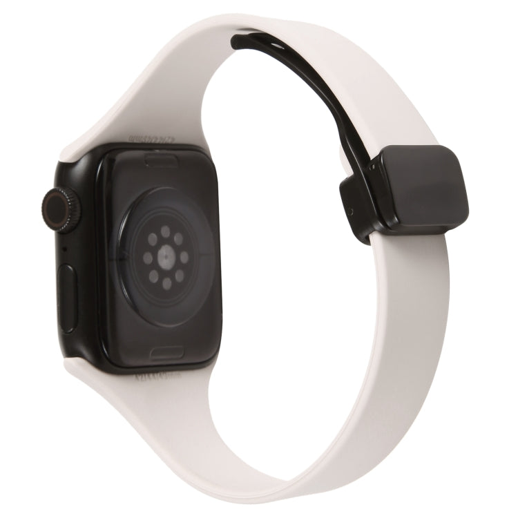 For Apple Watch Ultra 49mm Magnetic Buckle Slim Silicone Watch Band(Starlight) - Watch Bands by PMC TechLife | Online Shopping South Africa | PMC TechLife