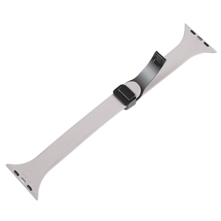 For Apple Watch 8 41mm Magnetic Buckle Slim Silicone Watch Band(Rock Grey) - Watch Bands by PMC TechLife | Online Shopping South Africa | PMC TechLife