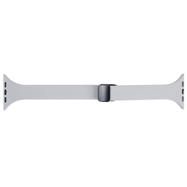 For Apple Watch 8 45mm  Magnetic Buckle Slim Silicone Watch Band(Light Grey) - Watch Bands by PMC TechLife | Online Shopping South Africa | PMC TechLife