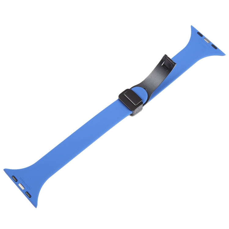 For Apple Watch SE 2022 44mm Magnetic Buckle Slim Silicone Watch Band(Royal Blue) - Watch Bands by PMC TechLife | Online Shopping South Africa | PMC TechLife