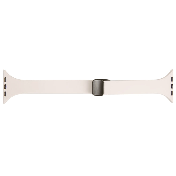 For Apple Watch SE 2022 44mm Magnetic Buckle Slim Silicone Watch Band(Starlight) - Watch Bands by PMC TechLife | Online Shopping South Africa | PMC TechLife