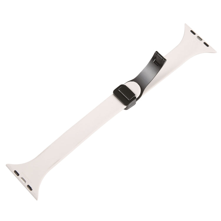 For Apple Watch SE 2022 44mm Magnetic Buckle Slim Silicone Watch Band(Starlight) - Watch Bands by PMC TechLife | Online Shopping South Africa | PMC TechLife
