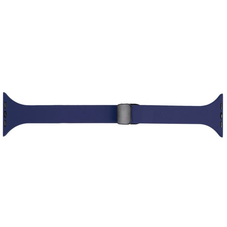 For Apple Watch 7 45mm Magnetic Buckle Slim Silicone Watch Band(Midnight Blue) - Watch Bands by PMC TechLife | Online Shopping South Africa | PMC TechLife