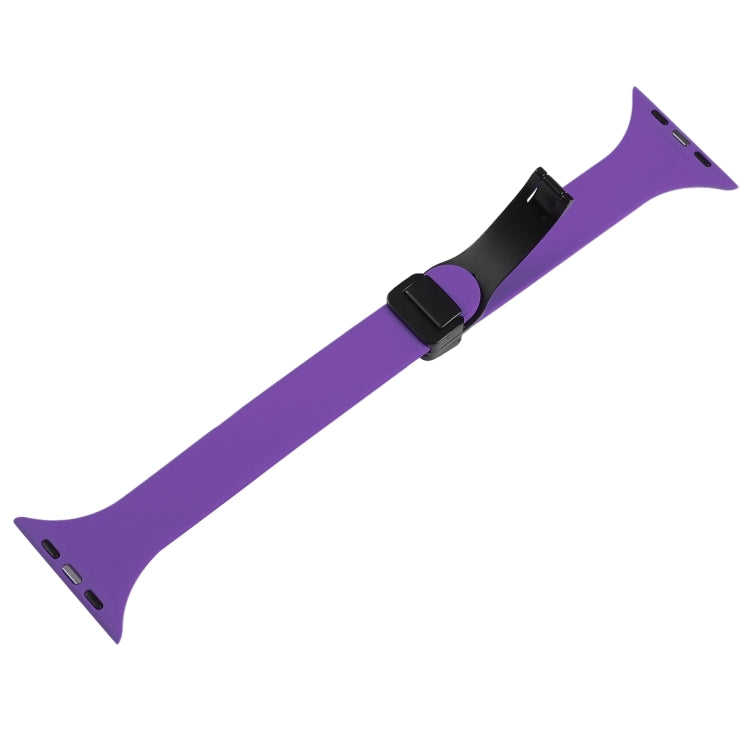 For Apple Watch 6 40mm Magnetic Buckle Slim Silicone Watch Band(Dark Purple) - Watch Bands by PMC TechLife | Online Shopping South Africa | PMC TechLife