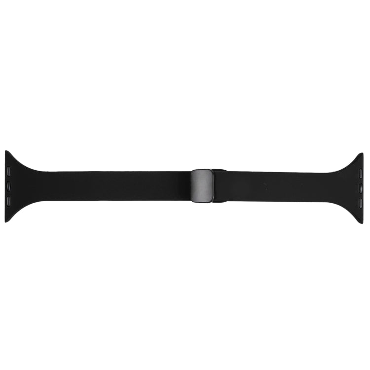 For Apple Watch 5 40mm Magnetic Buckle Slim Silicone Watch Band(Black) - Watch Bands by PMC TechLife | Online Shopping South Africa | PMC TechLife