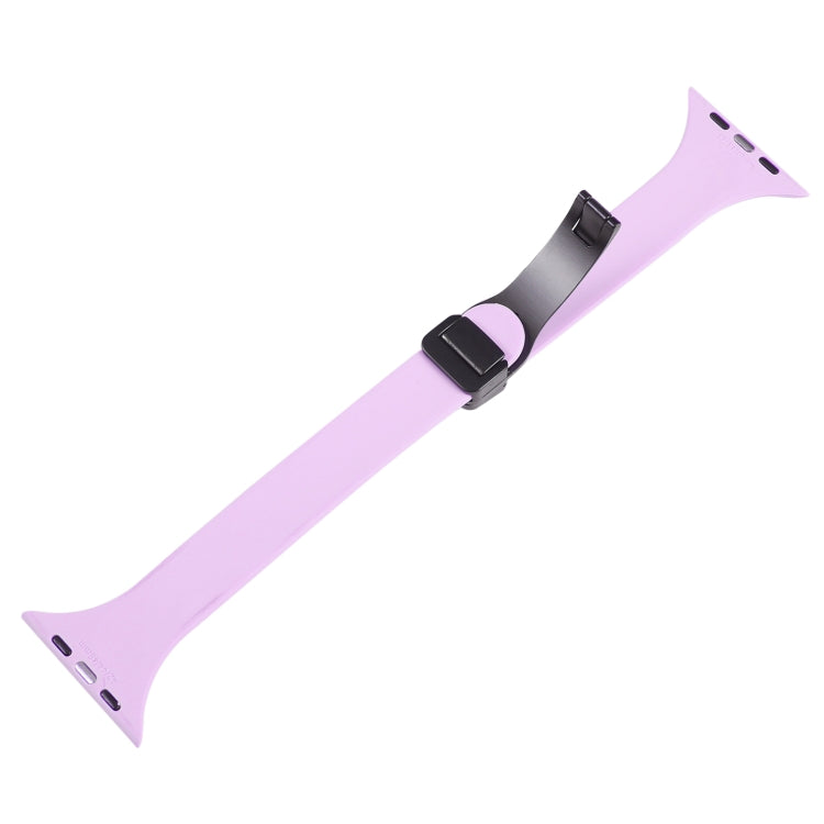 For Apple Watch 5 40mm Magnetic Buckle Slim Silicone Watch Band(Lavender) - Watch Bands by PMC TechLife | Online Shopping South Africa | PMC TechLife