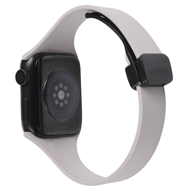 For Apple Watch 4 44mm Magnetic Buckle Slim Silicone Watch Band(Rock Grey) - Watch Bands by PMC TechLife | Online Shopping South Africa | PMC TechLife