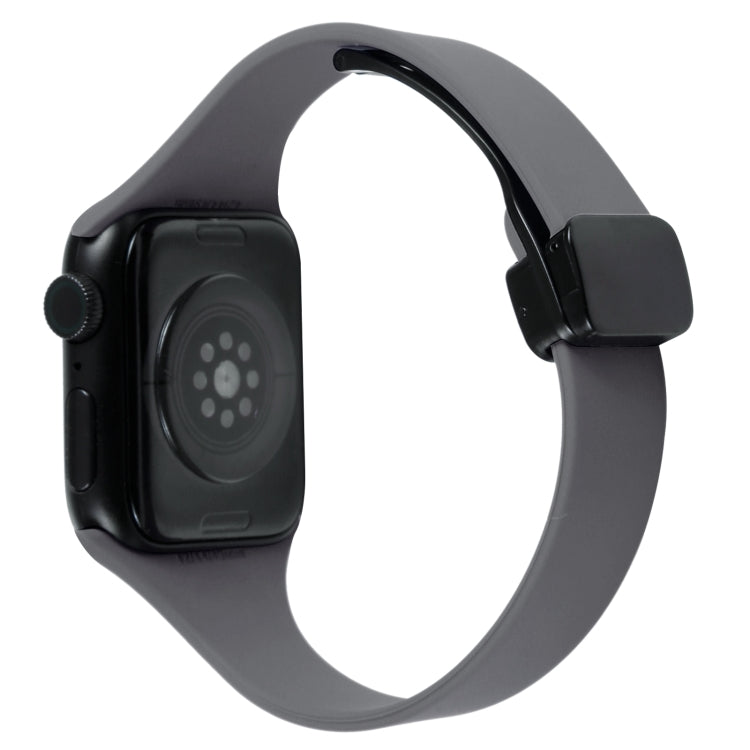 For Apple Watch 4 40mm Magnetic Buckle Slim Silicone Watch Band(Starry Grey) - Watch Bands by PMC TechLife | Online Shopping South Africa | PMC TechLife