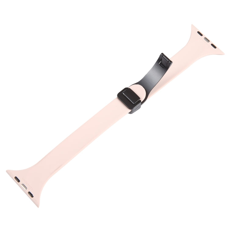 For Apple Watch 4 40mm Magnetic Buckle Slim Silicone Watch Band(Pink) - Watch Bands by PMC TechLife | Online Shopping South Africa | PMC TechLife