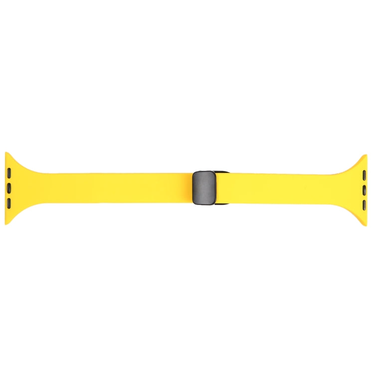 For Apple Watch 3 38mm Magnetic Buckle Slim Silicone Watch Band(Yellow) - Watch Bands by PMC TechLife | Online Shopping South Africa | PMC TechLife