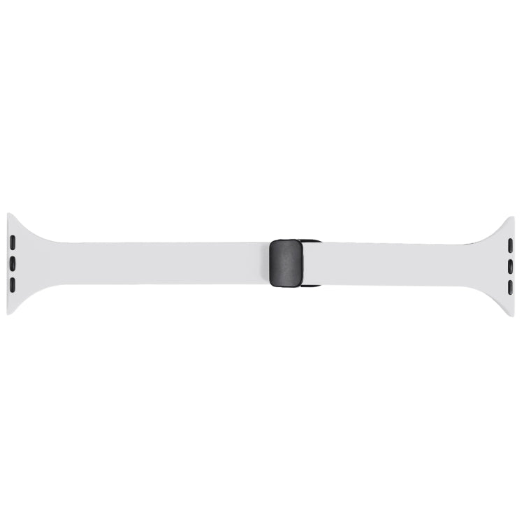 For Apple Watch 3 42mm Magnetic Buckle Slim Silicone Watch Band(White) - Watch Bands by PMC TechLife | Online Shopping South Africa | PMC TechLife